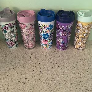 5 Vera Bradley cups